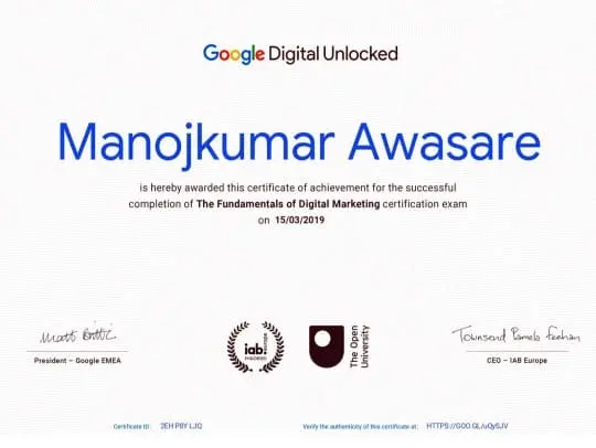 Digital Marketing Certificate by IAB Europe