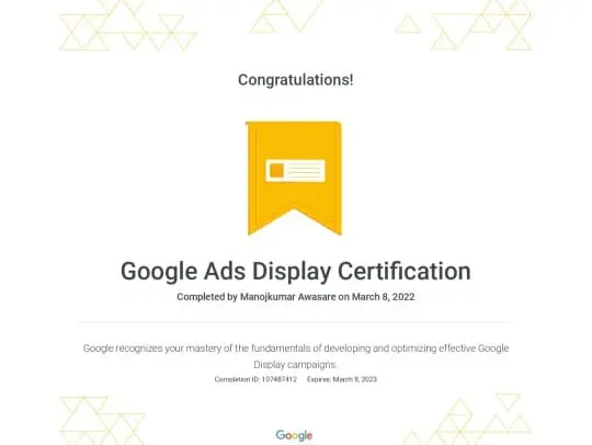 Google Ads Display Certificate